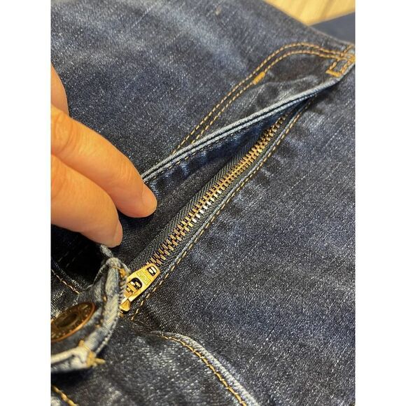 Levis 721 High Rise Skinny Big E jeans womens sz 31 distress medium wash stretch - Picture 10 of 11